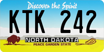 ND license plate KTK242