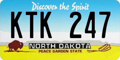 ND license plate KTK247