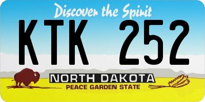 ND license plate KTK252
