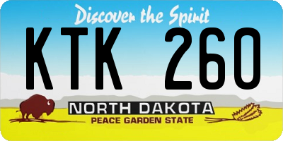 ND license plate KTK260