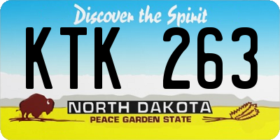 ND license plate KTK263