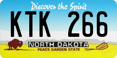 ND license plate KTK266