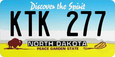 ND license plate KTK277