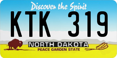 ND license plate KTK319