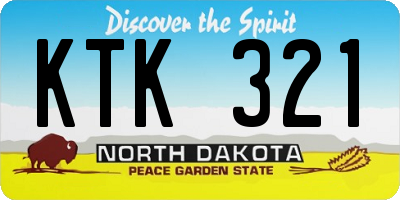 ND license plate KTK321