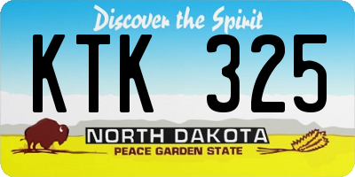ND license plate KTK325