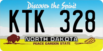 ND license plate KTK328