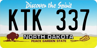 ND license plate KTK337