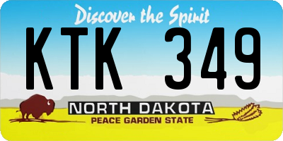 ND license plate KTK349