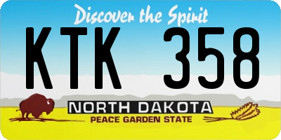 ND license plate KTK358