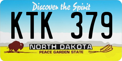 ND license plate KTK379