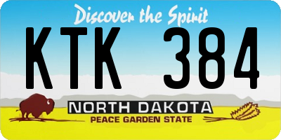 ND license plate KTK384