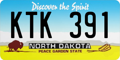 ND license plate KTK391
