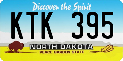 ND license plate KTK395