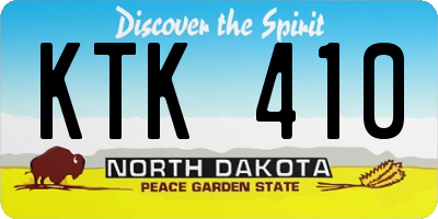 ND license plate KTK410