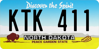 ND license plate KTK411