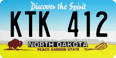 ND license plate KTK412