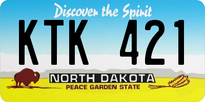 ND license plate KTK421