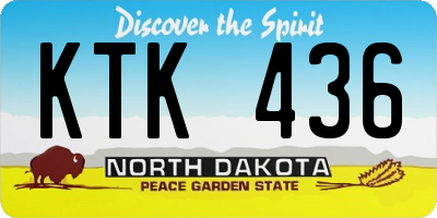 ND license plate KTK436