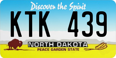 ND license plate KTK439