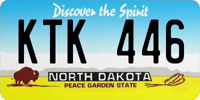ND license plate KTK446