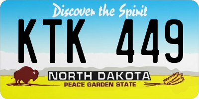 ND license plate KTK449