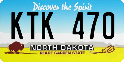 ND license plate KTK470