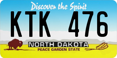 ND license plate KTK476