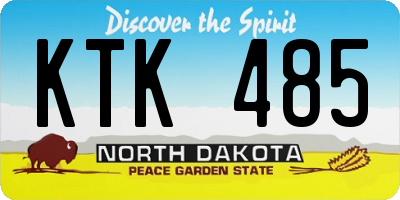 ND license plate KTK485