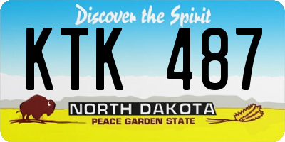 ND license plate KTK487