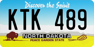 ND license plate KTK489
