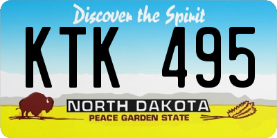 ND license plate KTK495