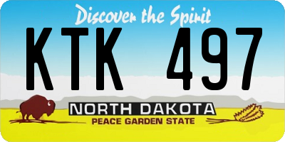 ND license plate KTK497