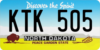 ND license plate KTK505