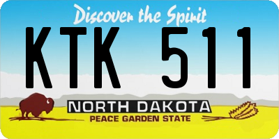 ND license plate KTK511