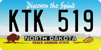 ND license plate KTK519