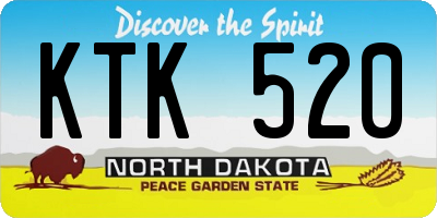 ND license plate KTK520