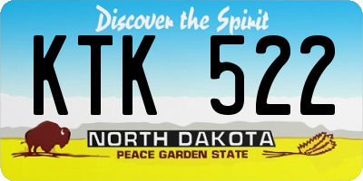 ND license plate KTK522