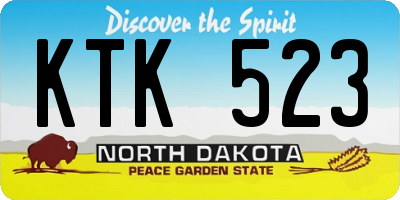 ND license plate KTK523