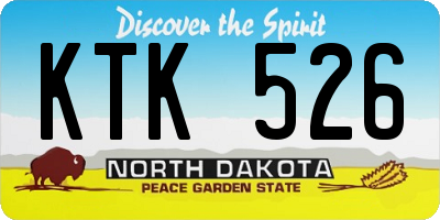ND license plate KTK526