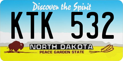 ND license plate KTK532