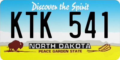 ND license plate KTK541