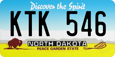 ND license plate KTK546