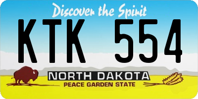 ND license plate KTK554