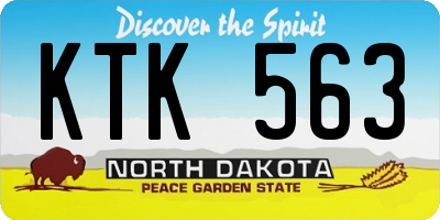 ND license plate KTK563