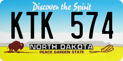 ND license plate KTK574