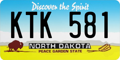 ND license plate KTK581