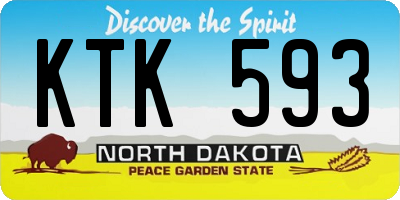 ND license plate KTK593