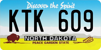 ND license plate KTK609