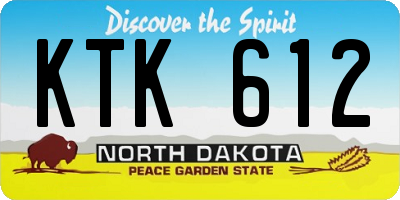ND license plate KTK612